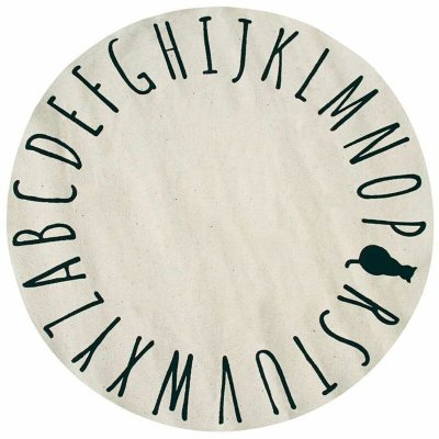 THEDECOFACTORY COTTON ALPHA Tapis enfant - &Oslash;90 cm - 100% coton - Ecru naturel