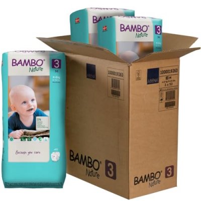 BAMBO NATURE Couches &eacute;co-con&ccedil;ues  - Taille 3 - Carton de 156 unit&eacute;s