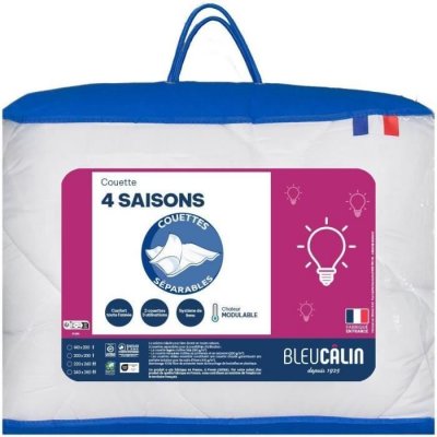BLEU CALIN Couette 4 saisons 220x240cm, le confort toute l annee.