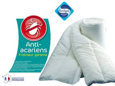 BLEU CALIN Couette  microfibre sanitized anti-acariens 200x200cm