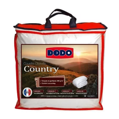DODO Couette chaude Country - 220 x 240 cm - 400gr/m&sup2; - Blanc - 