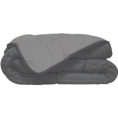TOISON D OR Couette Chaude Microfibre 400 Gr/M2 Calgary Acier + Argent 240x260cm