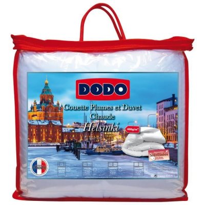 DODO Couette chaude naturelle 10% duvet/90% plumettes - enveloppe coton HELSINKI