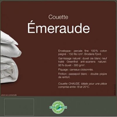 LESTRA Couette  Fjord EMERAUDE 200x200