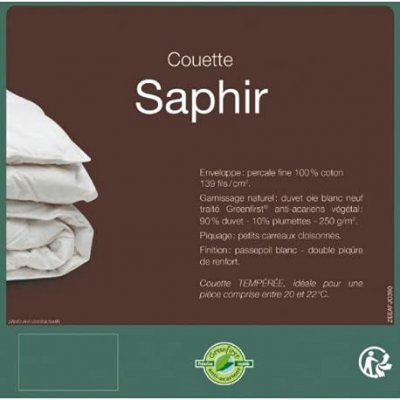 LESTRA Couette  Fjord SAPHIR 200x200 cm