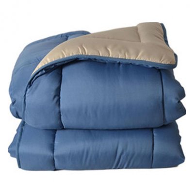 TOISON D OR Couette Microfibre Bicolore 400 gr/m2 - P&eacute;trol/Mastic - 220 x 240 cm