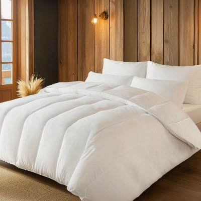 SENSEI MAISON Couette Microfibre double face 400gr/m&sup2; COURCHEVEL Blanc 200x200