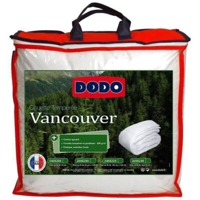 DODO Couette temp&eacute;r&eacute;e Vancouver - 240 x 260 cm - Blanc - 