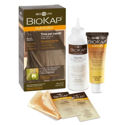 BIOKAP Couleur de cheveux su&eacute;dois Blonde Nutricolor 7.1 140 ml (Blond)