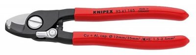 KNIPEX Coupe-cables &eacute;lectriques simple tranchant + d&eacute;nudeur - 12 mm L 165 mm
