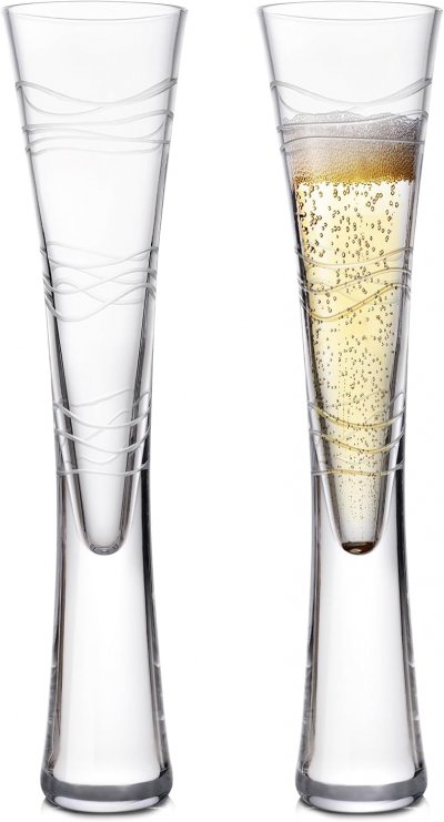 VENDOS85 Coupes &agrave; champagne en verre transparent 145 ml