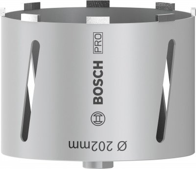 BOSCH Couronne de forage &agrave; sec diamant&eacute;e G 1/2"" 202 mm, 150 mm, 9 segments, 7 mm