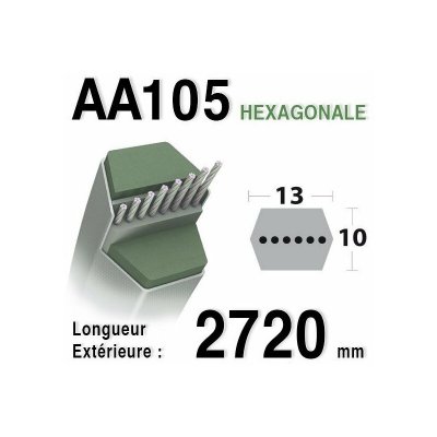 GREEN STAR Courroie aa105 HUSQVARNA 532165555 - 532180217 AYP - BERNARD LOISIRS - 165555 - 180217
