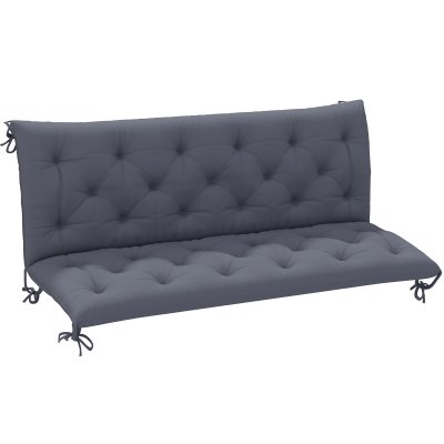 OUTSUNNY Coussin banc de jardin 3 places gris