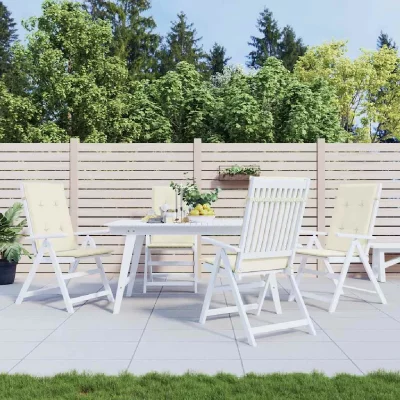 VIDAXL Coussin de chaise de jardin 4 pcs Cr&egrave;me 120 x 50 x 3 cm  Cr&egrave;me
