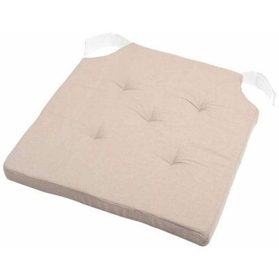 STOF Coussin de chaise - reversible - Lin et Beige 38 x 38 cm
