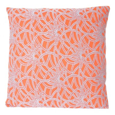 Coussin de d&eacute;coration, aspect baroque, coussin avec bourrage, orange, 45x45cm