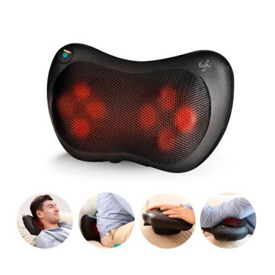 YOGHI Coussin De Massage Shiatsu A 8 T&ecirc;tes De Massages Mass_pillow_black