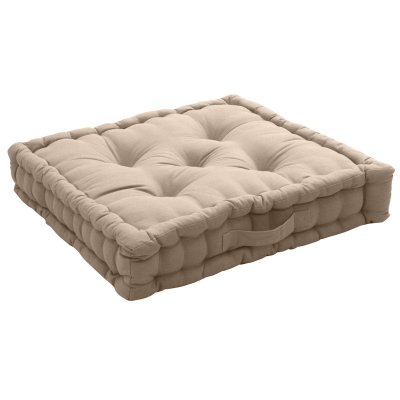 HOME MAISON Coussin de Sol 50 x 50 x 10 cm lola 100% coton - beige naturel