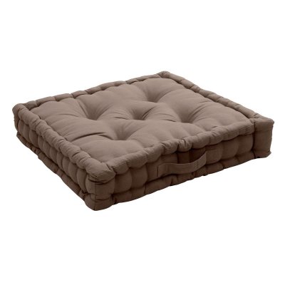 Coussin de Sol 50 x 50 x 10 cm lola 100% coton - marron vison
