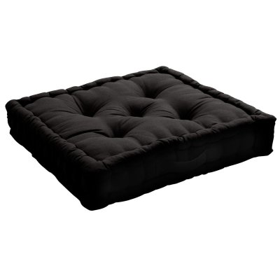 HOME MAISON Coussin de sol uni en pur coton - Noir - 50 x 50 x 10 cm