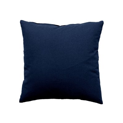 Coussin d&eacute;houssable uni en coton - Bleu Marine - 40 x 40 cm