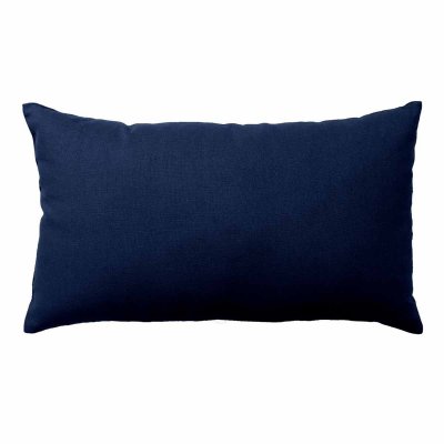 Coussin non d&eacute;houssable en coton uni - Bleu Marine - 30 x 50 cm