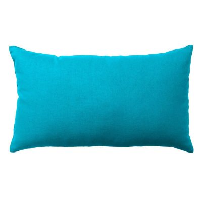 Coussin non d&eacute;houssable en coton uni Turquoise 30 x 50 cm - Turquoise
