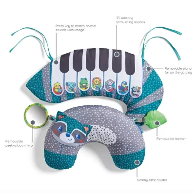 INFANTINO Coussin Piano &eacute;volutif 3 en 1  gris et bleu