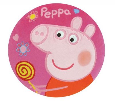 Coussin rond brod&eacute; Fun House Peppa Pig Rose