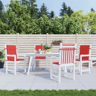 VIDAXL Coussins de chaise de jardin 4 pcs Rouge 100 x 50 x 3 cm