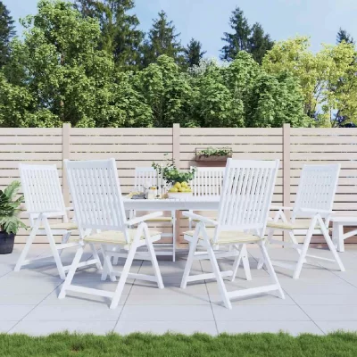 VIDAXL Coussins de chaise de jardin 6 pcs Cr&egrave;me 40x40x3 cm Tissu  Cr&egrave;me