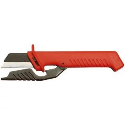 KNIPEX Couteau D'&eacute;lectricien - Lame Trap&egrave;ze Interchangeable - Isol&eacute; 1000v
