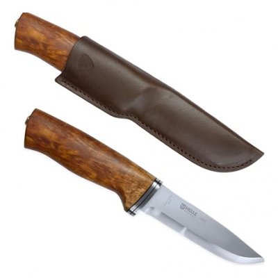 HELLE NORWAY Couteau HELLE Alden, lame 4,13 pouces, manche en bouleau madr&eacute;