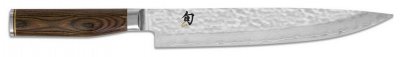KAI Couteau trancheur SHUN PREMIER acier damass&eacute; marron L 24 cm