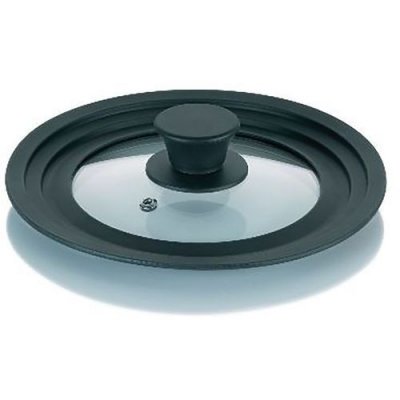 KELA Couvercle  - En verre silicone - Adaptable 16/18/20 cm - Noir