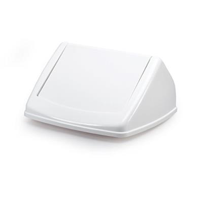 DURABLE Couvercle pour poubelle 40l avec trappe d insertion blanche
