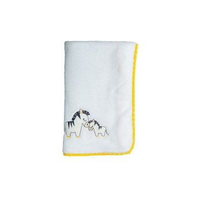 SAUTHON Couverture B&eacute;b&eacute; 75 X 100 Cm Pluche Et Pompon -  Baby Deco