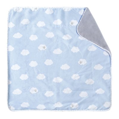 ROBA Couverture B&eacute;b&eacute; -  - Kleine Wolke Blau - 2 Faces Polaire Doux Et Coton - Motif Nuage