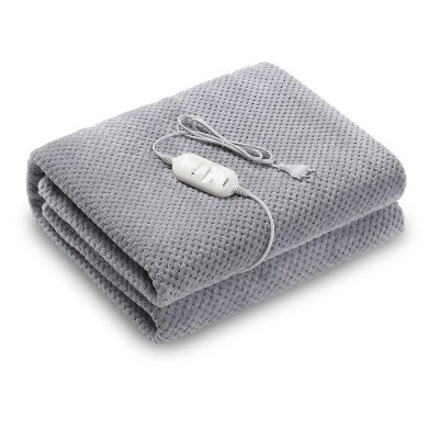 UNISEX Couverture &Eacute;lectrique Polaire - XL - 150 X 80 Cm - 60W - Couleur Gris