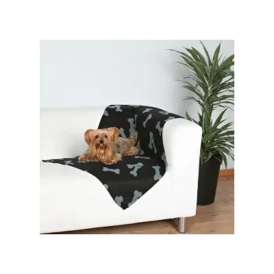 TRIXIE Couverture en Velours Beany, 100x70 cm, Noir Noir 