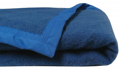 Couverture laine Woolmark Champagny OURSON 180 x 220 cm Bleu
