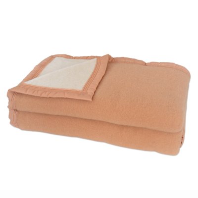 Couverture laine Woolmark Hauteluce 500 g 220 x 240 cm Biche/Naturel