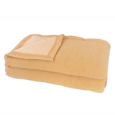 Couverture laine Woolmark Hauteluce 500 g 240 x 300 cm Ma&iuml;s/Champagne