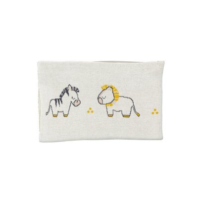 SAUTHON Couverture Maille B&eacute;b&eacute; Pluche Et Pompon -  Baby Deco