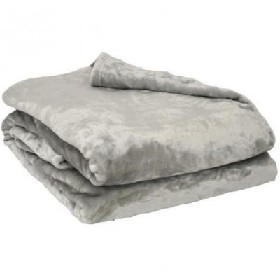 POYET MOTTE Couverture Microflanelle Toison dOr - 180 x 220 cm - Coloris Perle
