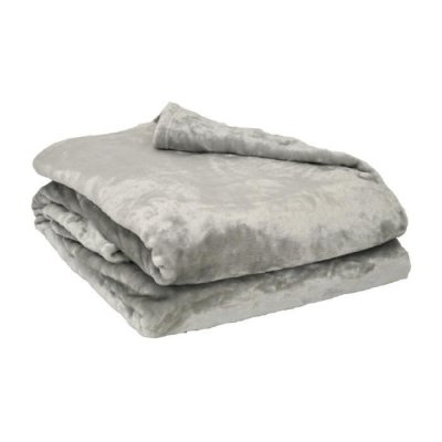 POYET MOTTE Couverture Microflanelle Toison dOr -  220 x 240 cm - Coloris Perle