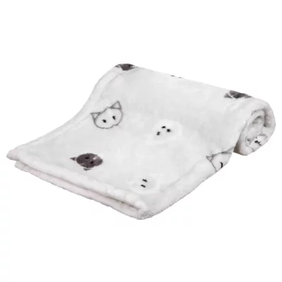TRIXIE Couverture mimi, en peluche douce 70 &times; 50 cm, gris clair