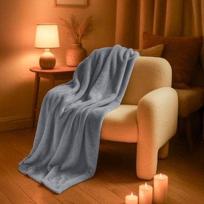 VIVEZEN Couverture, plaid polaire 150 x 200 cm en flanelle ultra doux - Gris