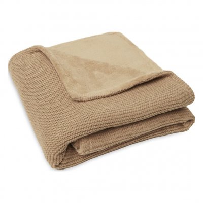JOLLEIN Couverture polaire tricot&eacute;e Basic Knit Biscuit (75 x 100 cm)